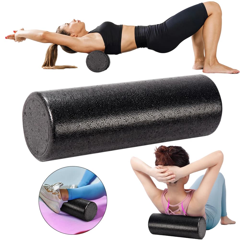 Rulli in Schiuma ad Alta Densità da 12 Pollici, Rullo Massaggiante in Schiuma Solida per Schiena e Gambe, per Esercizi, Yoga, Pilates e Fisioterapia