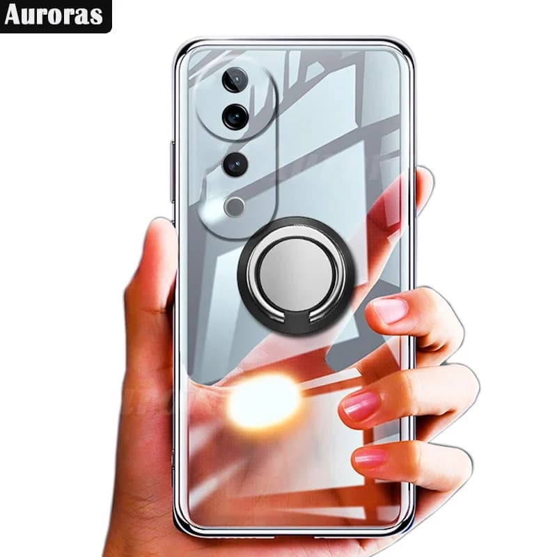 Skinlee per VIVO V40 5G custodia con anello Cover in Silicone trasparente originale per VIVO V40 Lite V40 Pro 5G Back Case