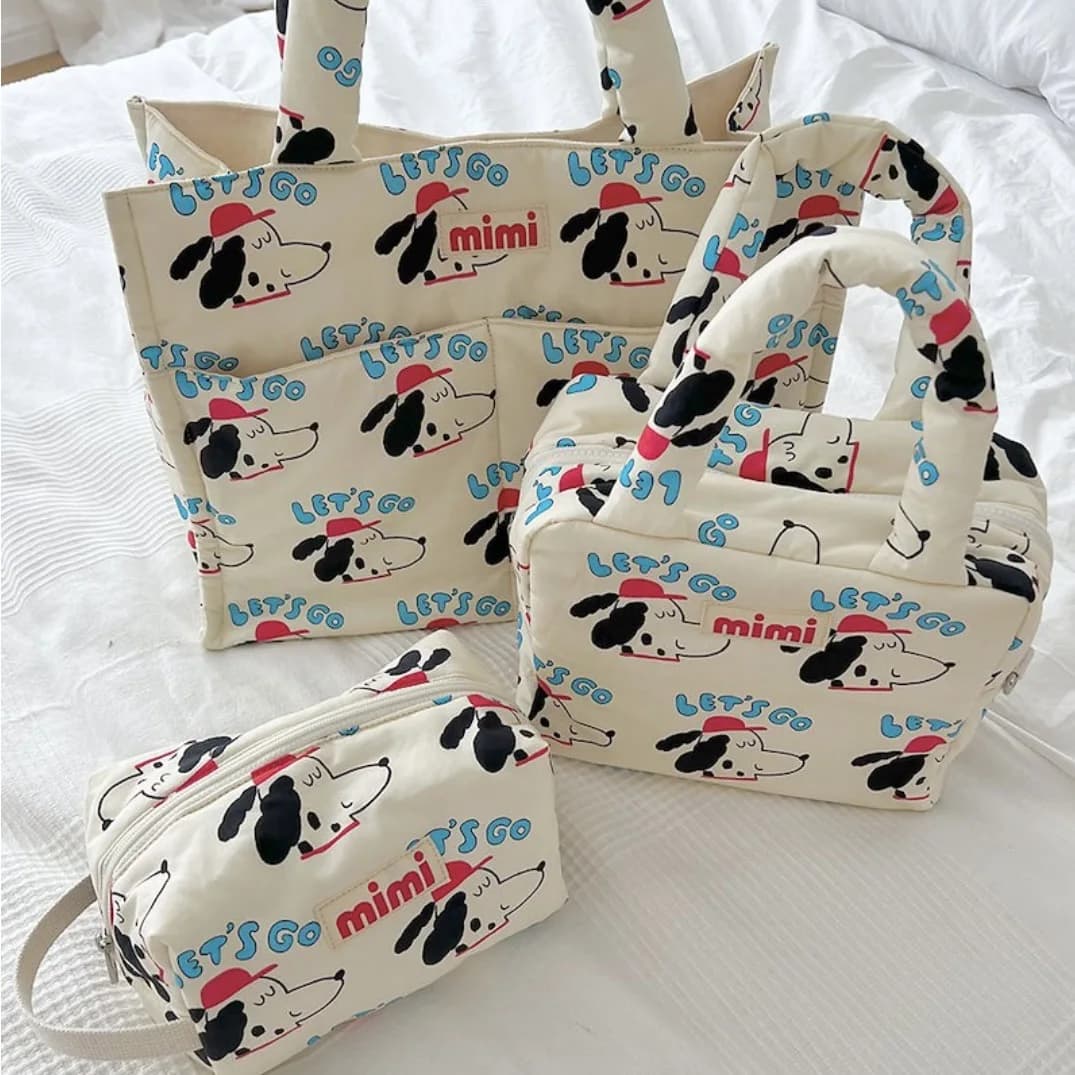 INS New Cute Cartoon Printing Pet Storage Bag Out borsa portatile Cat Puppy Snack borsa da viaggio borsa da viaggio forniture per cani