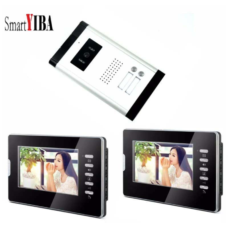 SmartYIBA 7 "videocitofono sistema di accesso residenziale per 2 unità appartamento campanello per videocitofono di sicurezza domestica con fotocamera