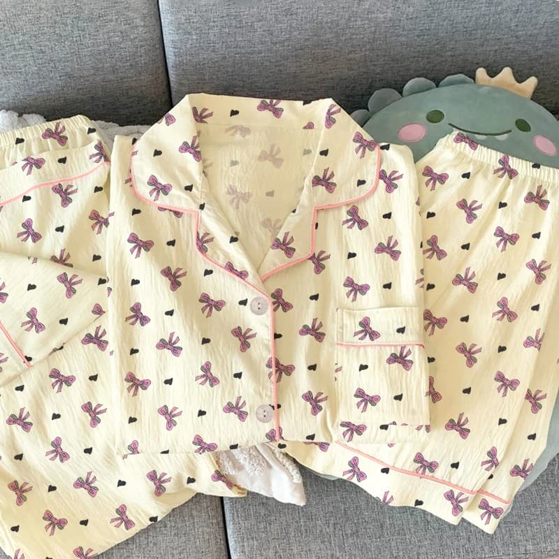 Dolce Papillon Stampa Y2K Pigiama da donna di moda Set Stile Harajuku Casual Pigiama alla moda Set per le donne Nuova estate Breve Homewear