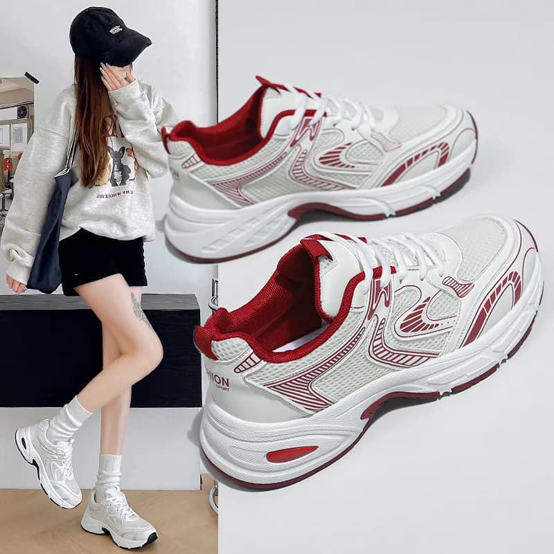 Sneakers Chunky con Piattaforma e Blocchi di Colore per Donne, Scarpe Casual Traspiranti e Comode