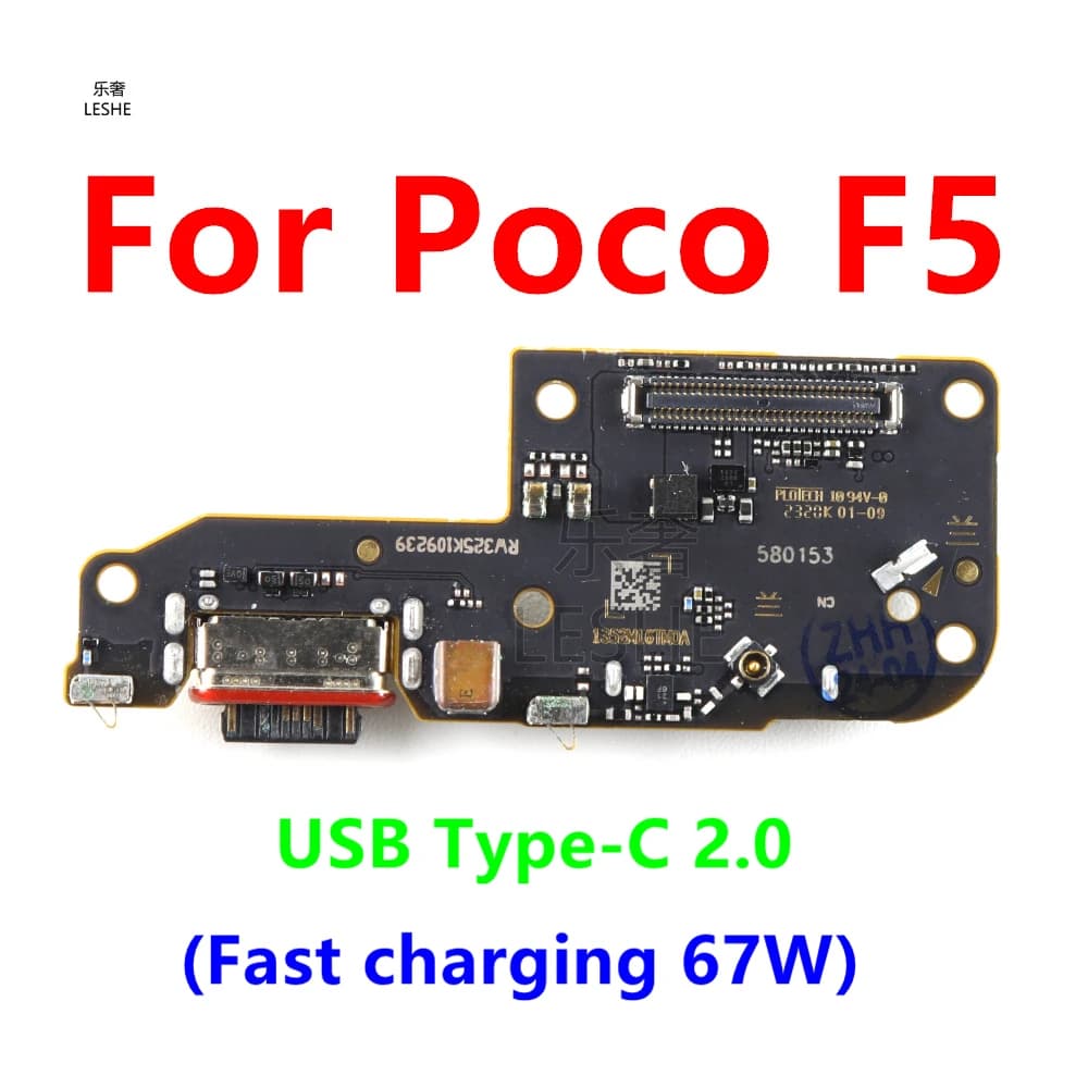 Per Xiaomi Poco F5: Microfono USB, Porta di Ricarica Rapida 67W, Scheda SIM, Cavo Flex per Caricabatterie