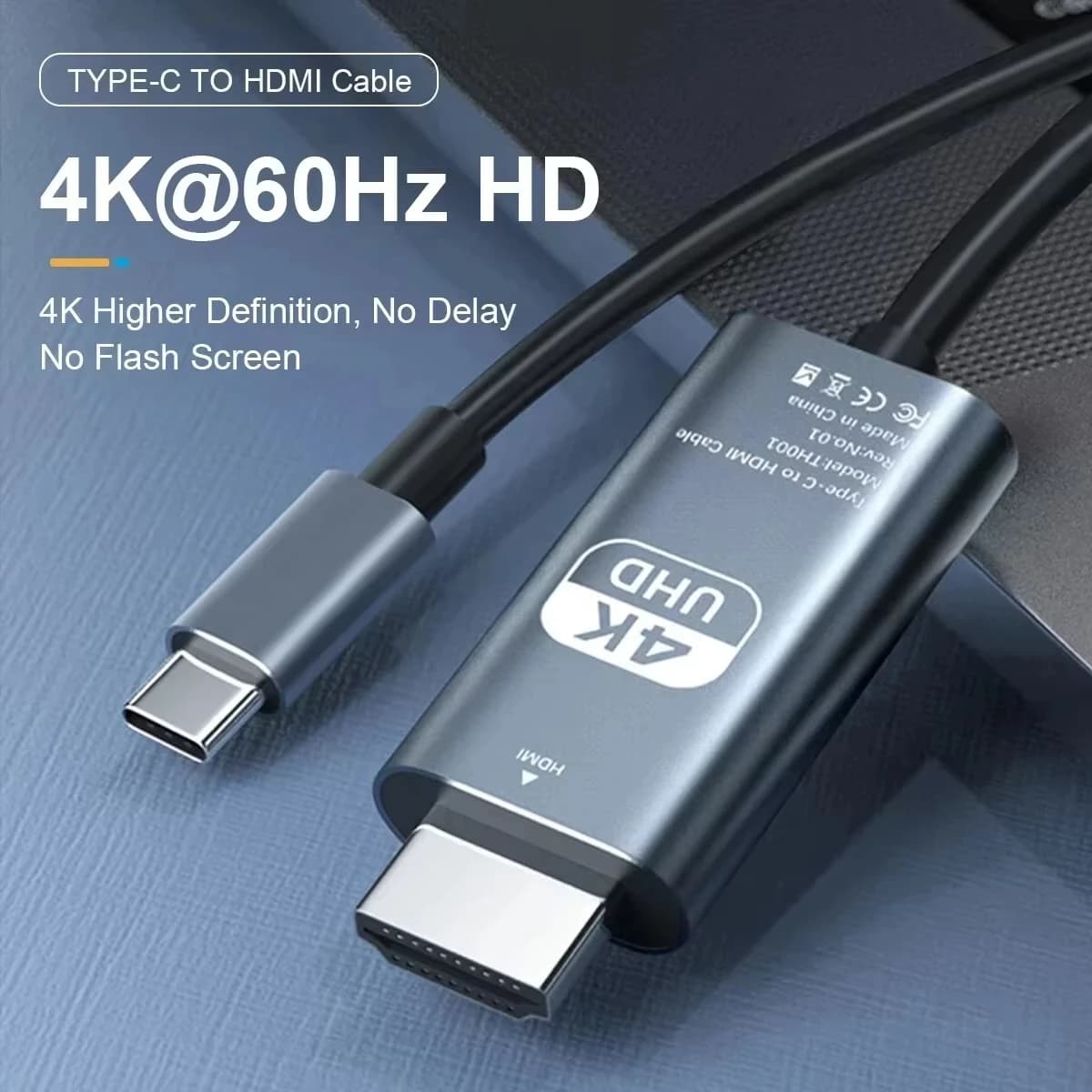 Cavo di conversione video HD da Typec a HDMI 4K 60Hz Stesso cavo schermo TV Computer Confezione cavo di proiezione schermo intrecciato da 2 metri