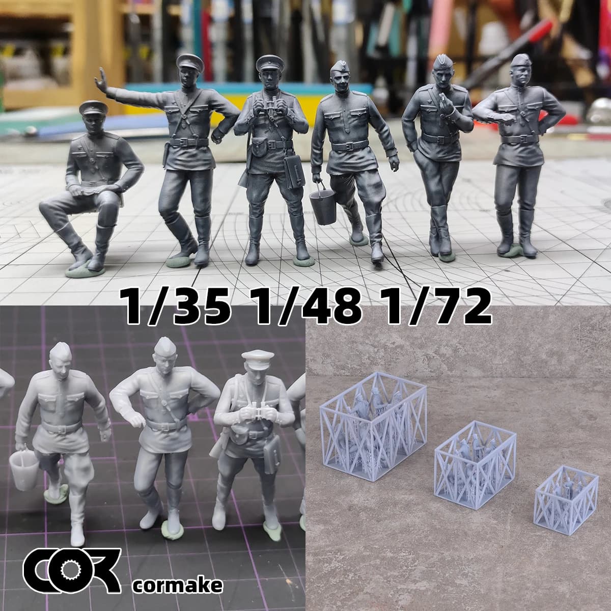 Soldati dell'Unione Sovietica in riposo, squadra di soldati, personaggio militare, set di assemblaggio in plastica, kit modello militare in scala 1/72 1/35 1/48