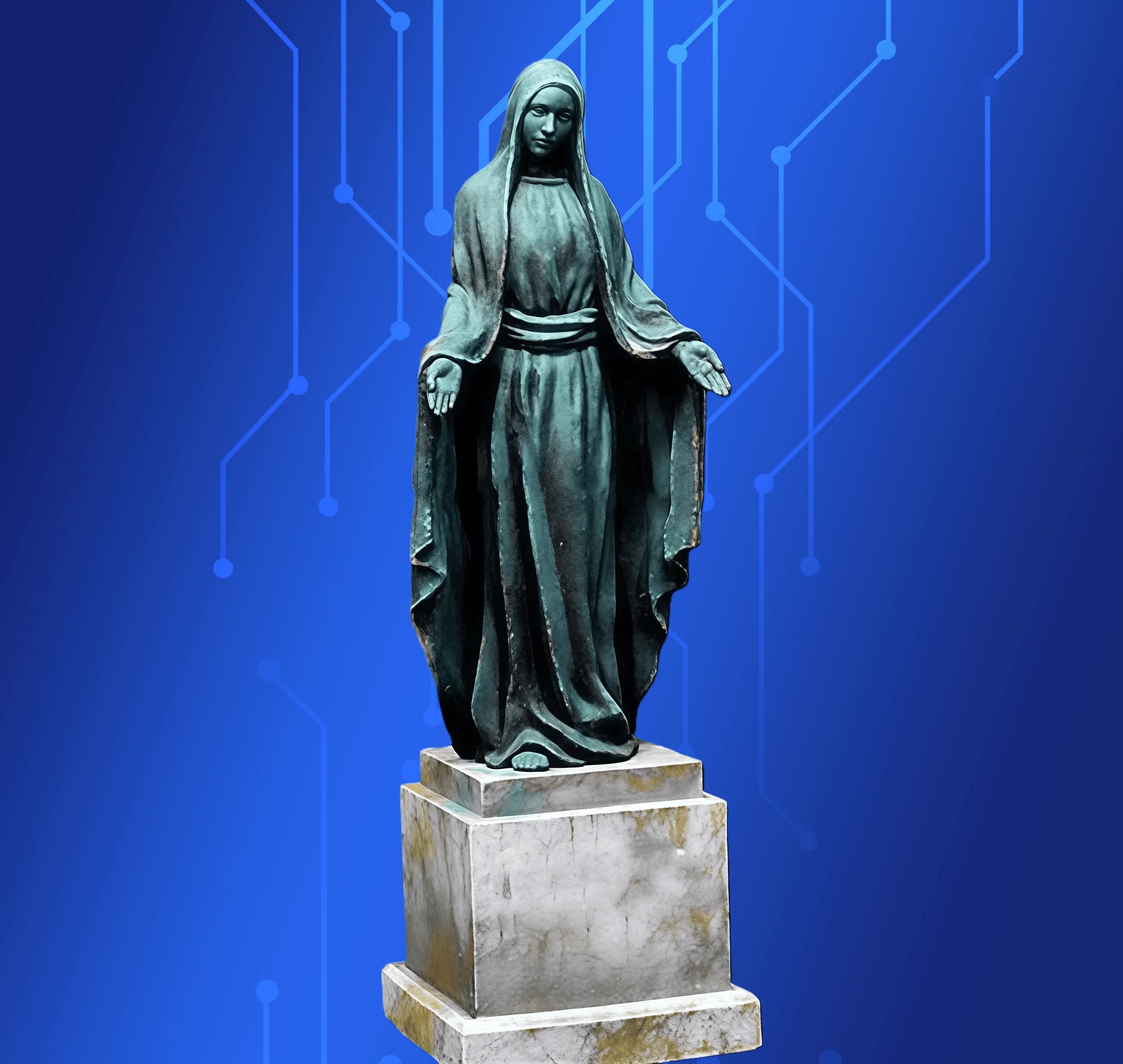 Kit modello figura in resina pressofusa in scala 1/35 Statua Ave Maria non verniciata