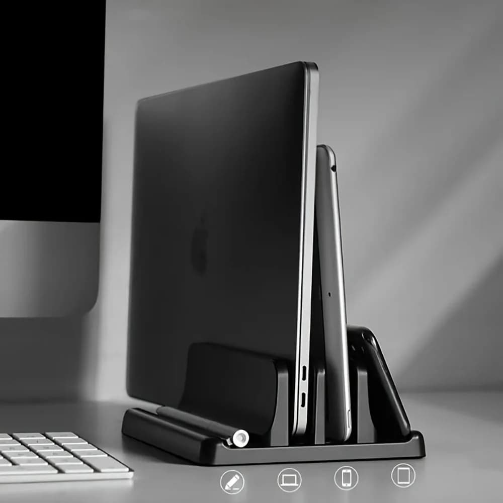 Supporto per laptop, supporto verticale per riporre oggetti adatto per Macbook, iPad, tablet, base da scrivania