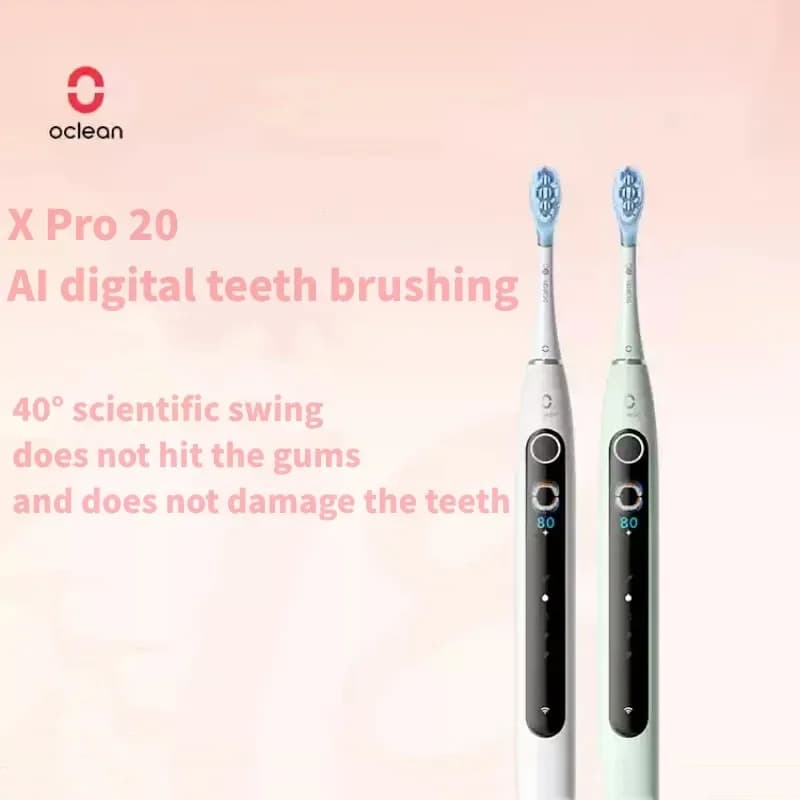 Oclean X Pro 20 AI micro-spin vibration electric toothbrush display can relieve vibration