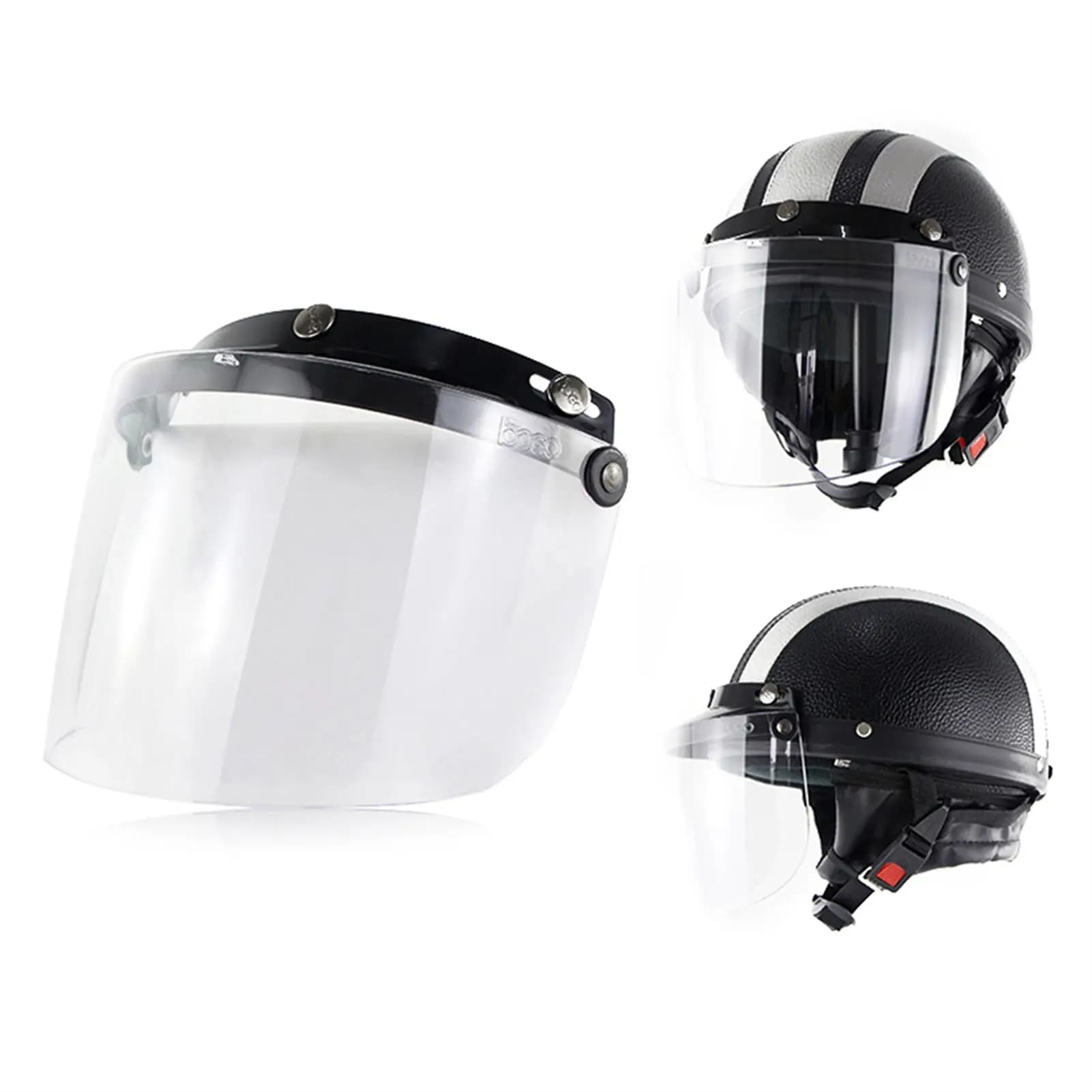 Moto 3-Snap Visiera Lente Scudo Robusto Anti Vertigini Casco Del Motociclo Visiera Lente Regalo per Gli Amici Famiglia Migliori Vicini
