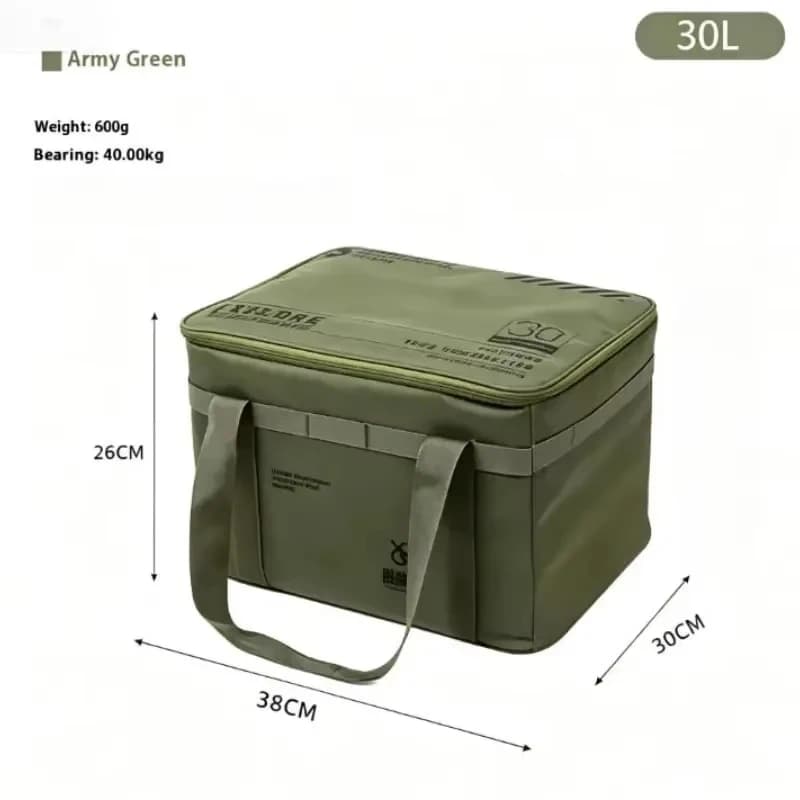 Borsa Tattica Isolata Impermeabile da 30L per Campeggio, Contenitore Pieghevole per Esterni