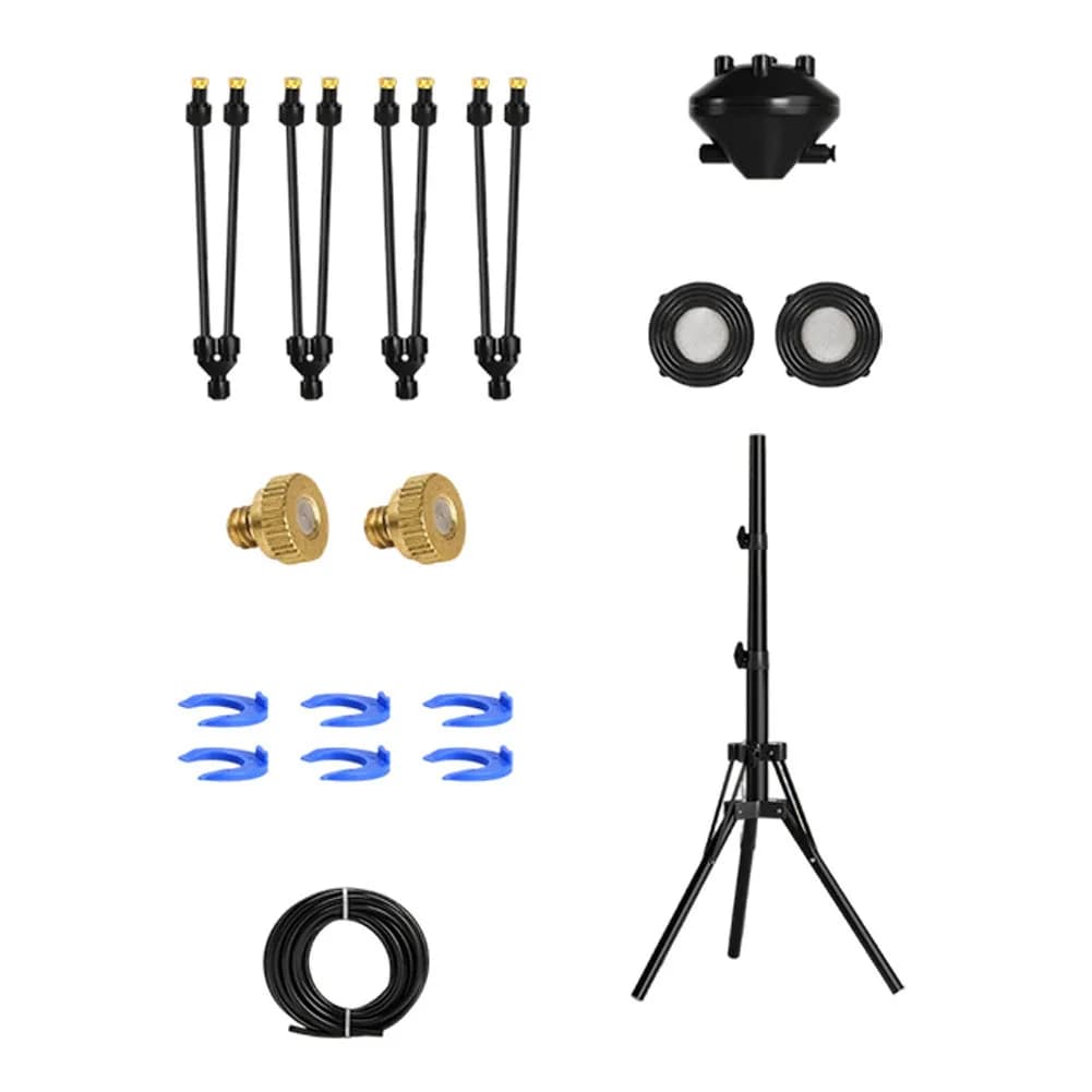 For Hot Summer Days Outdoor Misting System Garden Sprinkler Brass Nozzles Anti Clog Leak Resistant Hose Connections