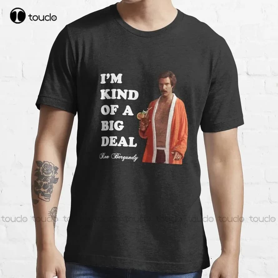 Anchorman - Ron Bergundy - "Big Deal" T-Shirt Mens Golf Shirts Custom Aldult Teen Unisex Digital Printing Tee Shirt Xs-5Xl