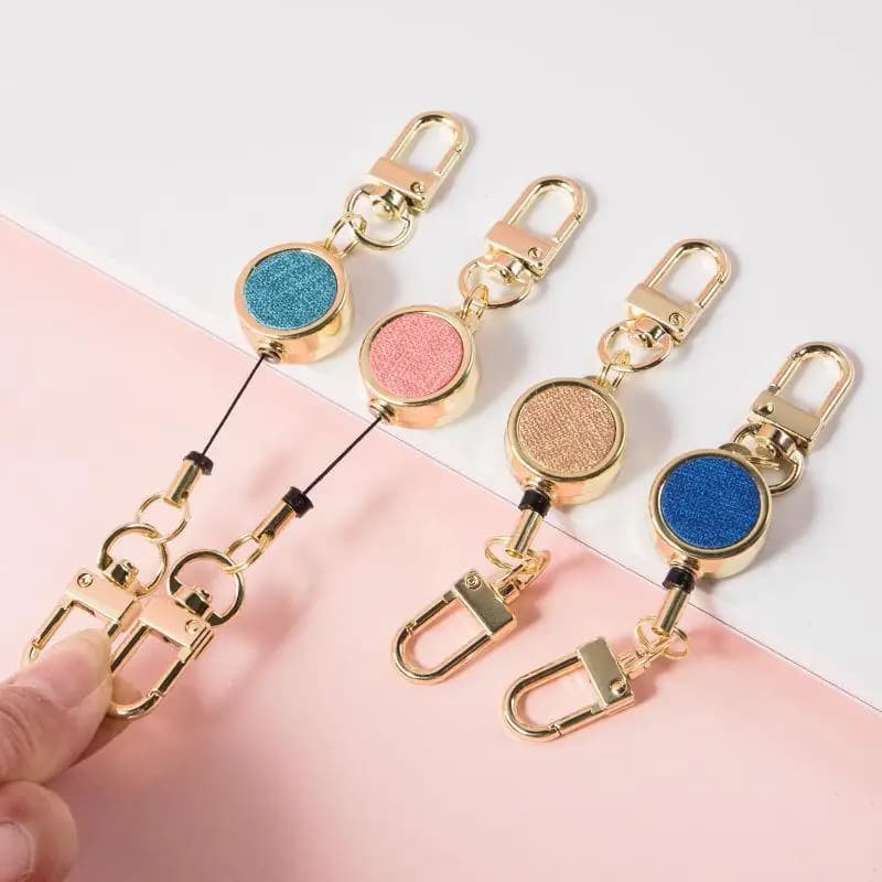 (BF06)ID Lanyard Key Ring Clip Name Tag Card Pull Chain Reel Badge Holder Breastplate Buckle Belt Reel Extendable Retractable