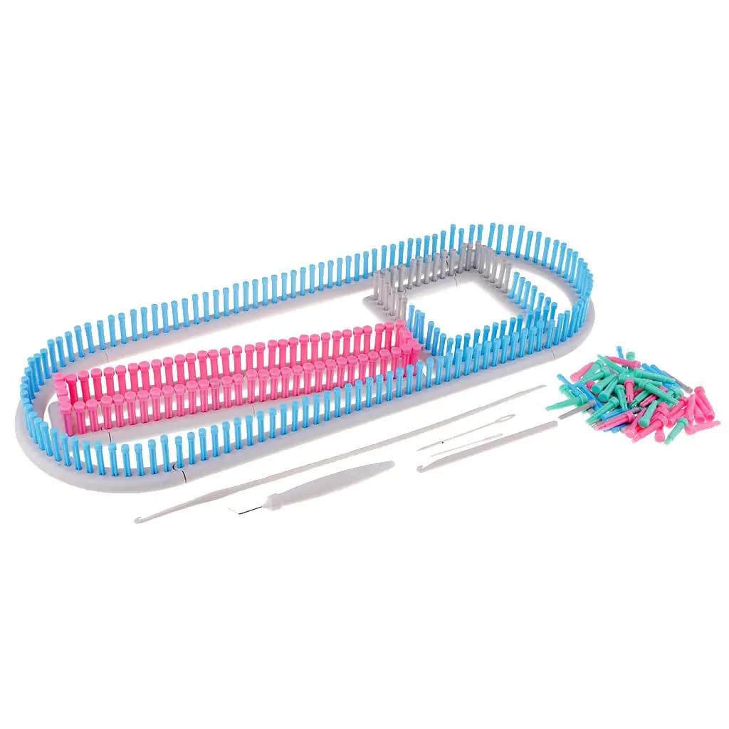 Knitting Loom Set Long Knitting Board Weave Loom Craft Yarn Kit DIY Tool for Hat/Scarf/Shawl/Sweater/Sock/Blankets Knitter