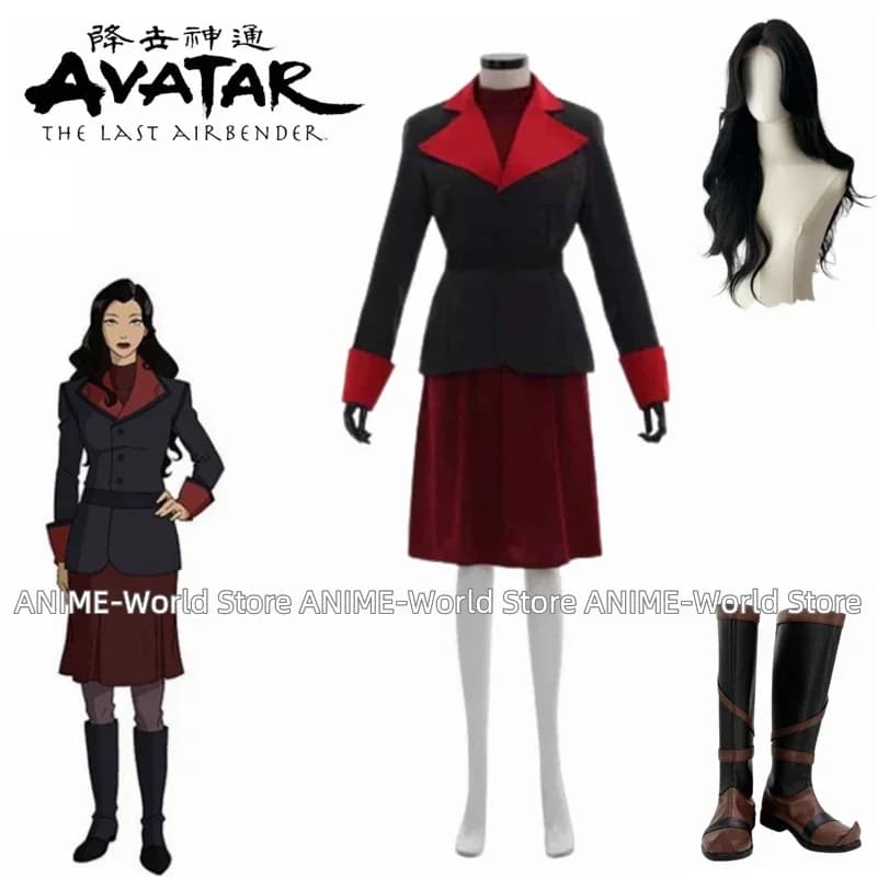 Anime Avatar Asami Sato Costume Cosplay Abito Formato personalizzato Parrucca per scarpe di qualsiasi dimensione