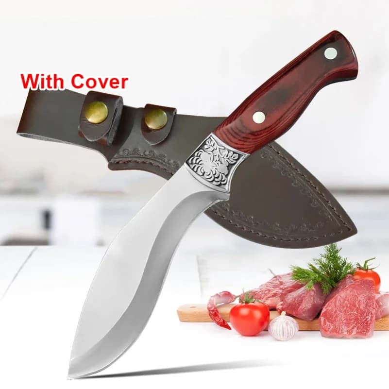 Coltello da macellaio per disossare Carne in acciaio inossidabile Pesce Frutta Verdura Tagliare Affettare Coltello da chef da cucina Coltello da mannaia con coperchio