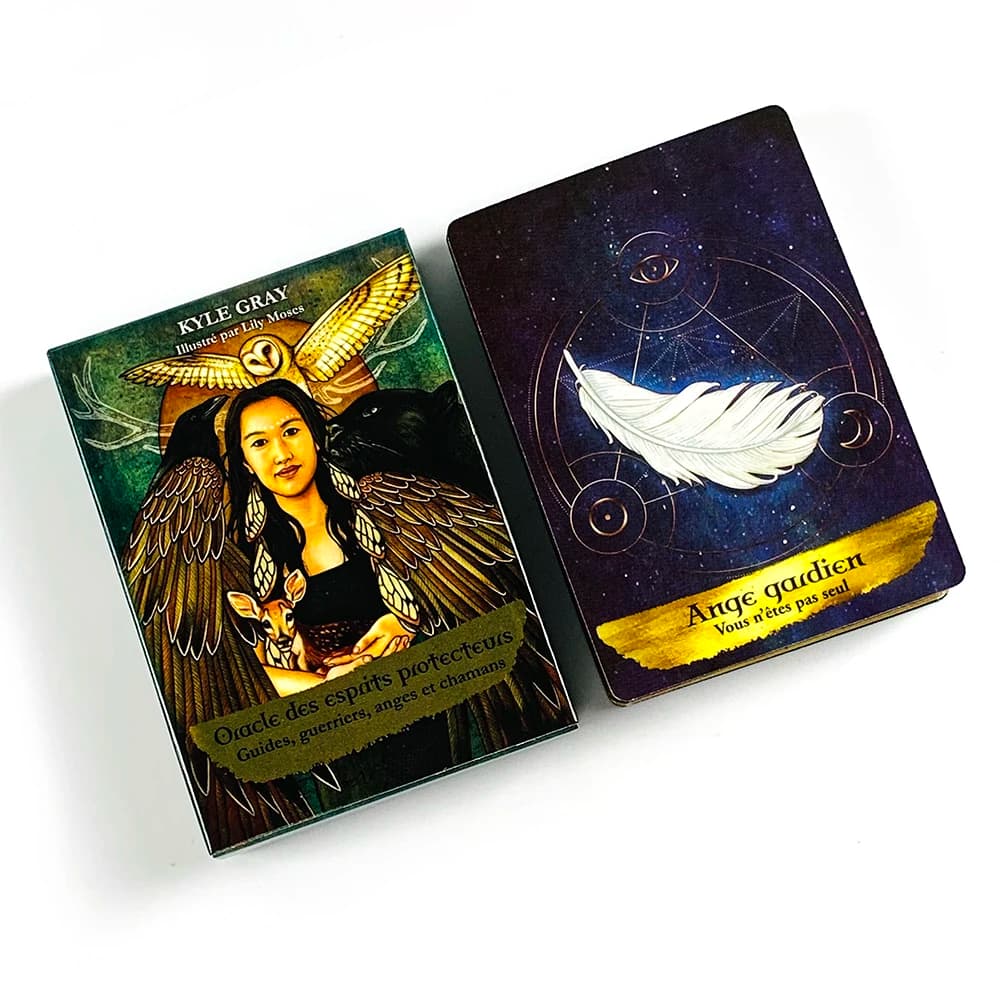 Angels and Ancestors Oracle Cards - 55 Card French Version Divination Board Game , Perfect for Meditation & Spiritual Practice