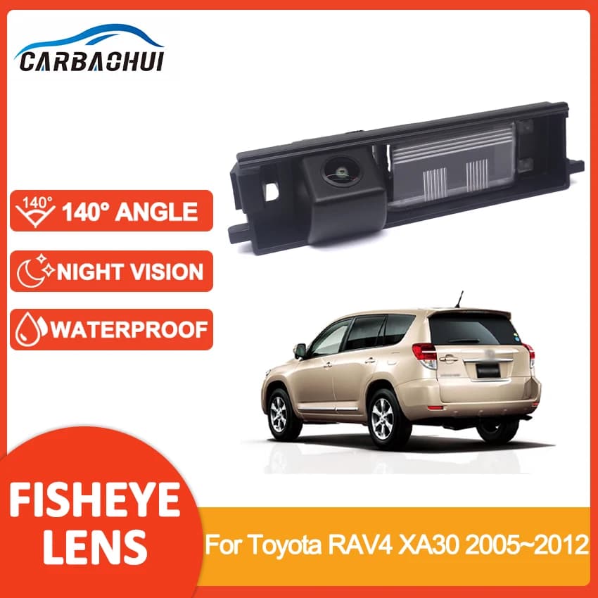 Telecamera posteriore Fisheye per parcheggio auto, accessori per Toyota Vanguard XA30 2005~2012 (ruota di scorta sulla porta)