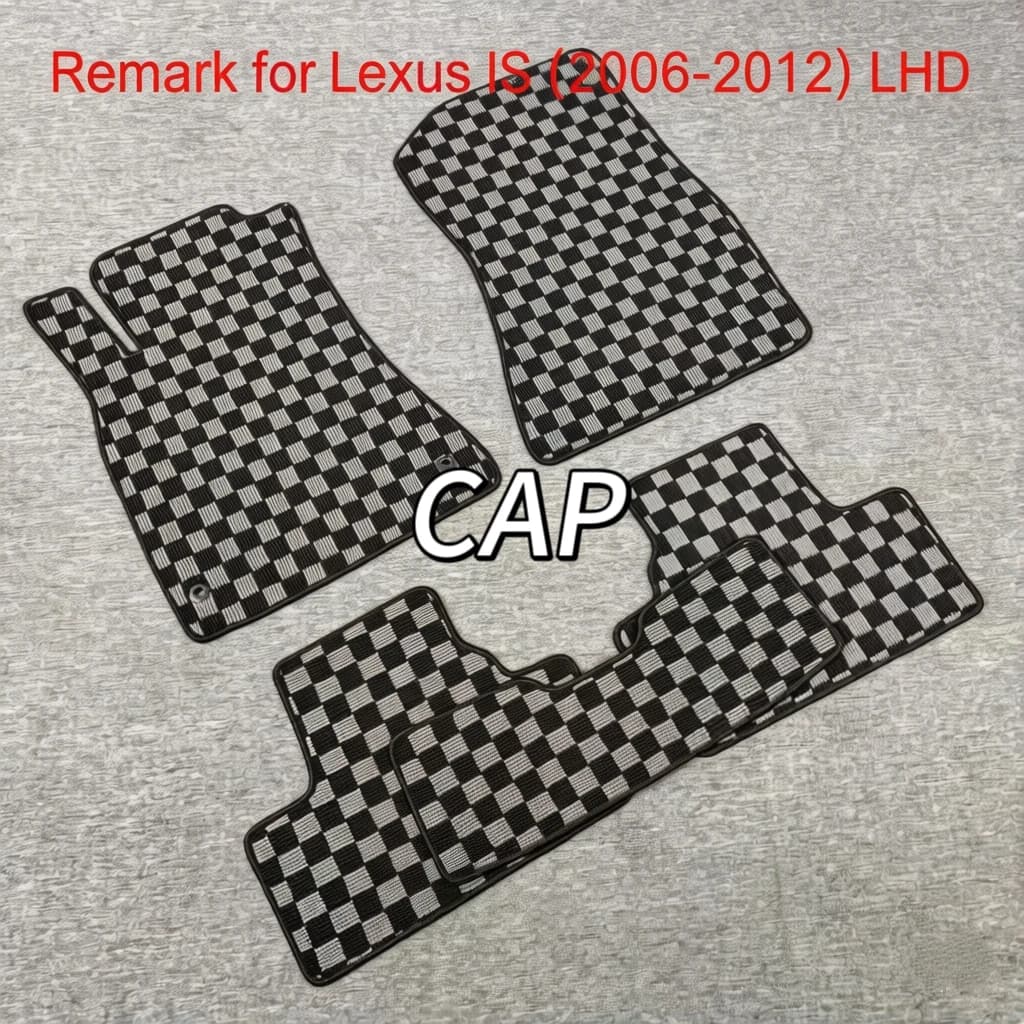 For 2006-2012 Lexus IS LHD Custom Fit Checkerboard Car Floor Mats All-Weather Protection