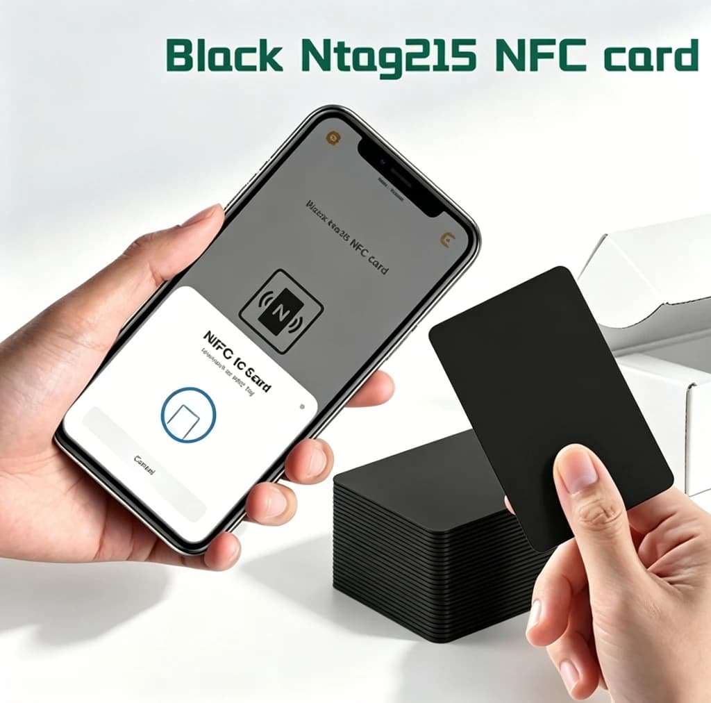 10-5PCS NFC215 Black Cards Rewritable NFC Ntag215 PVC Cards Blank Easy Convenient Programmable NFC Business Card Chip 504Bytes