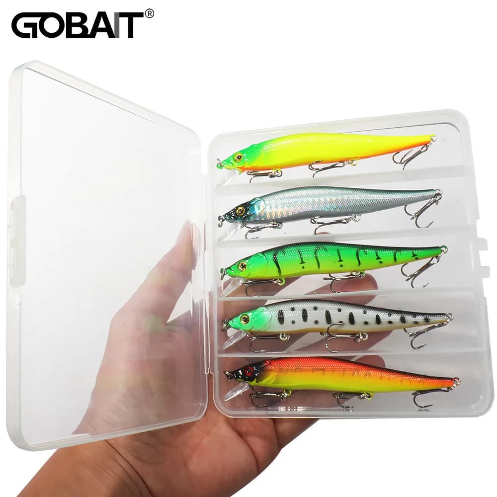 5 pcs Fishing catch set Minnow 14g 11.7 cm Esche Treble Hooks Wobbler Fishing equipment Sonaglio Cranbait Fishing Jerkbait