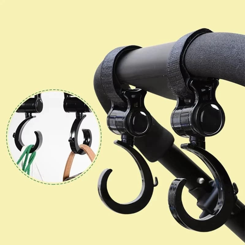 2PCS Pram Hook Baby Stroller Accessories Shopping Prop 360 Degree Rotating Hooks Stroller Hooks For Hanging Out
