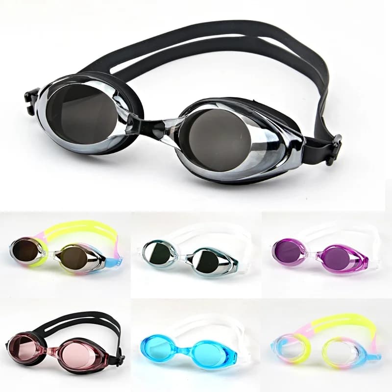 New Model of High Definition Swimwear, Waterproof and Anti-fog, Flat Lenti, Comfortable, Unisex, Large Montature, Electroplated
