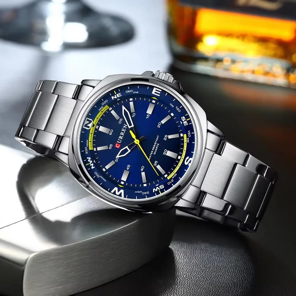 CURREN 8455 orologio al quarzo da uomo Casual quadrante grande cinturino in acciaio inossidabile impermeabile orologi eleganti da lavoro per uomo reloj hombre