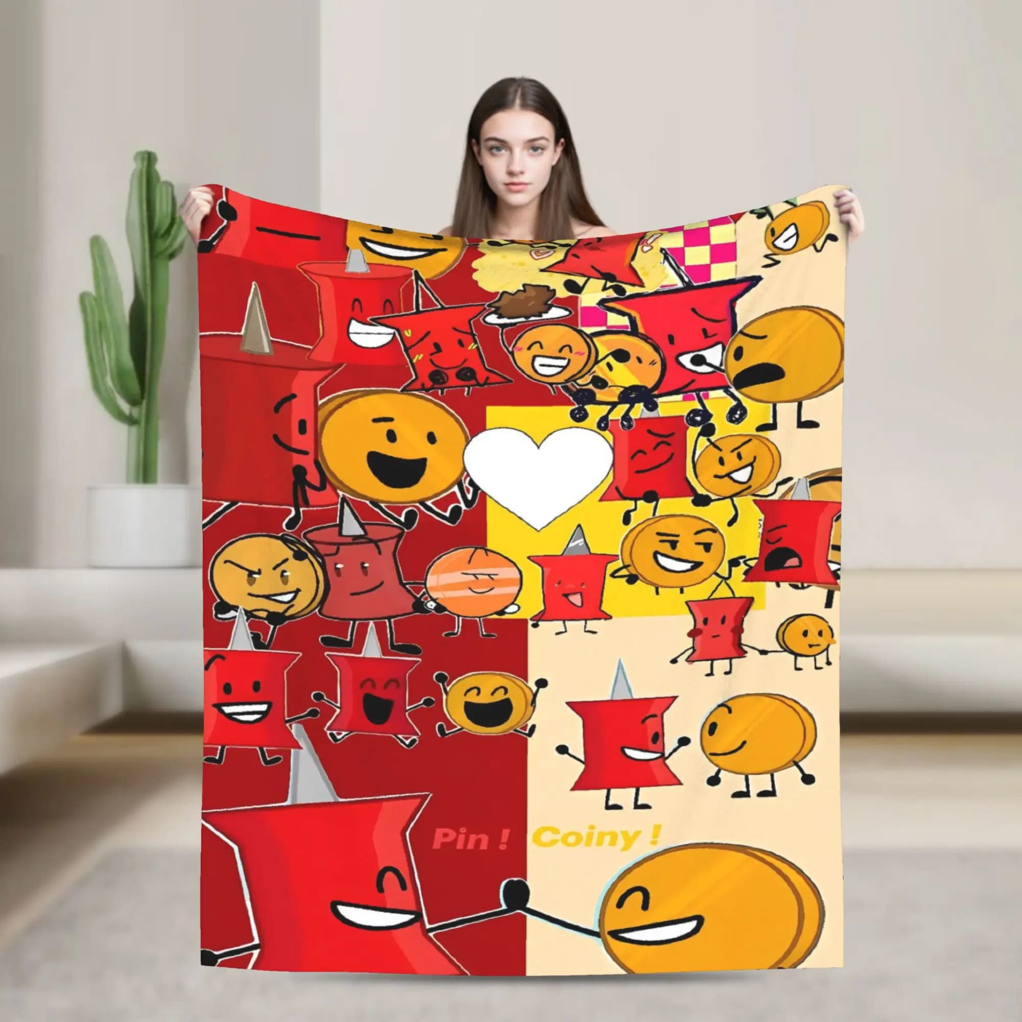 Soft BlanketsKids Decorative BFDI Battle for Dream Throw Blanket Flannel Bedspread Couch Chair Sofa Bed Pattern Sofa Bed Cover