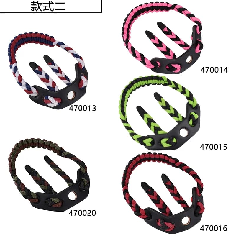 1X Imbracatura da polso per arco per arco composto Tessuto regolabile Corda intrecciata Corda da caccia Arco per tiro con l'arco