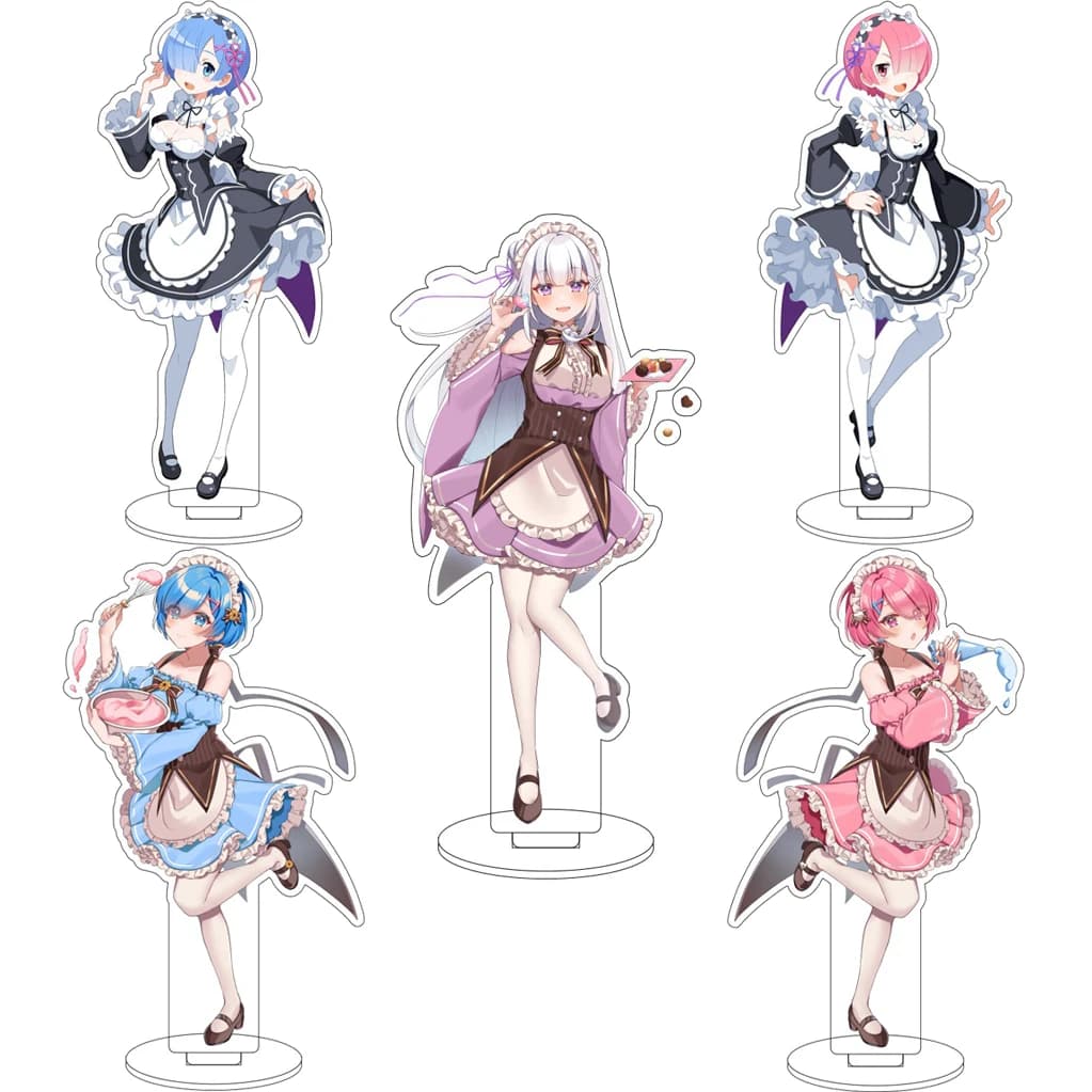 16CM Anime Re:Zero−Starting Life in Another World Rem Ram Emilia Puck Beatrice Capella Acrylic Stand Figure Cos Ornaments Gifts