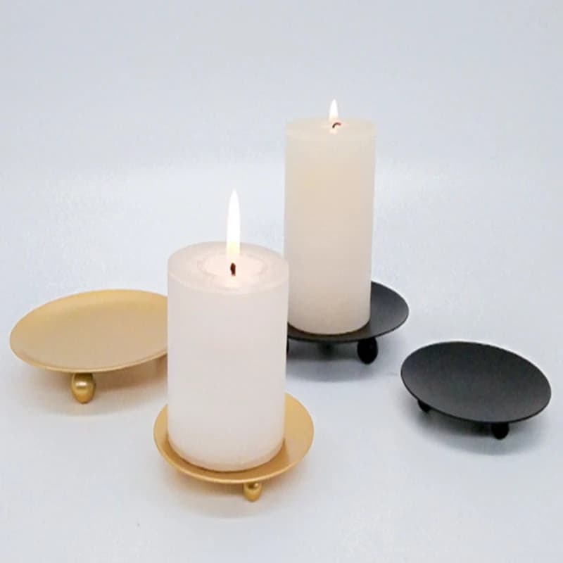 1PC Portacandele Piastra di Ferro Pilastro Decorativo Piastra di Candela Piedistallo Portacandele per Candele di Cera Spa Matrimonio Compleanno Festa