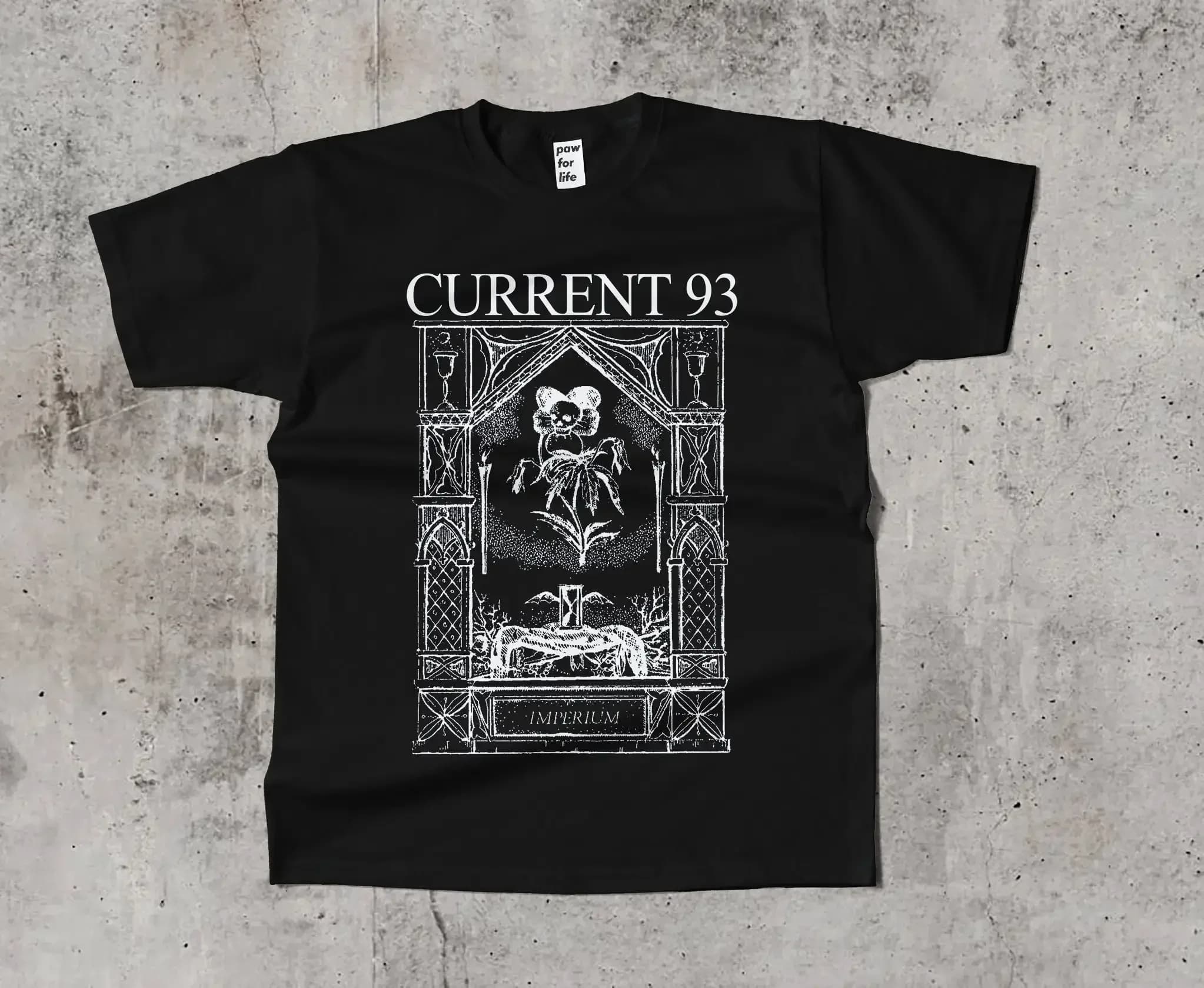 T-shirt da golf in cotone, abbigliamento estetico, T-shirt Current 93