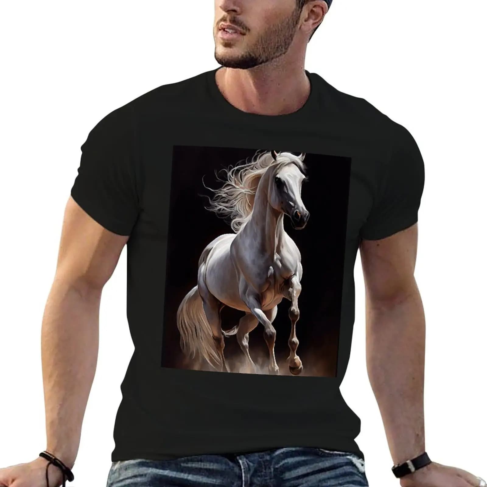 Arabian Horse - Oil paint T-Shirt funny t shirts dark humor man t shirts cotton t shirt personalised T-shirt