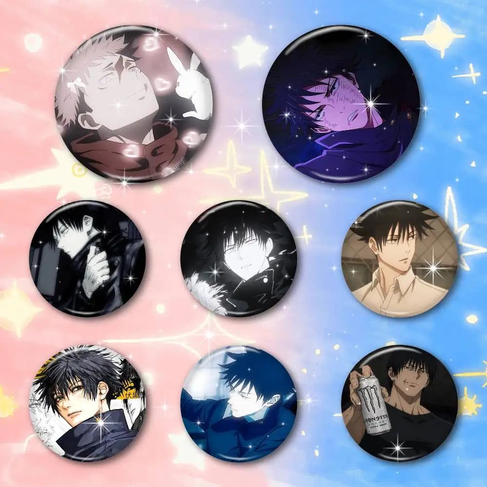 A-f-Fushiguro Cartoon Round Brooches On Backpack Jacket Acrylic Button Pins Collection Gifts