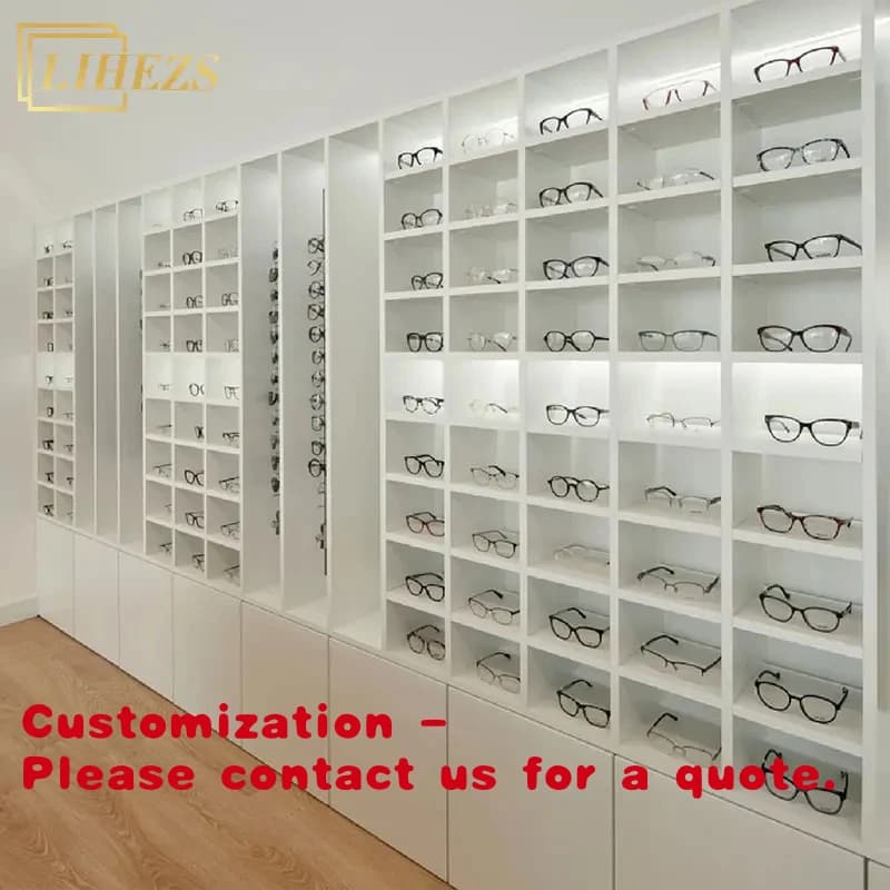Espositore per Occhiali da Sole Bianco Moderno Personalizzato, Arredamento per Negozi, Decorazione d'Interni per Ottica, Piccolo Espositore per Occhiali