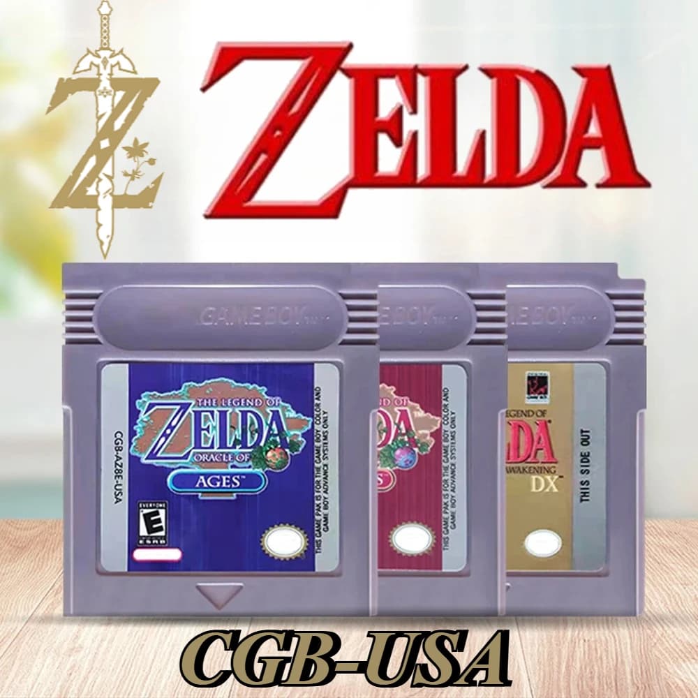 Cartuccia di Gioco Zelda GBC 16Bit per Console Gameboy, Awakening DX, Oracle of Seasons, Oracle of Ages, Gioco Classico