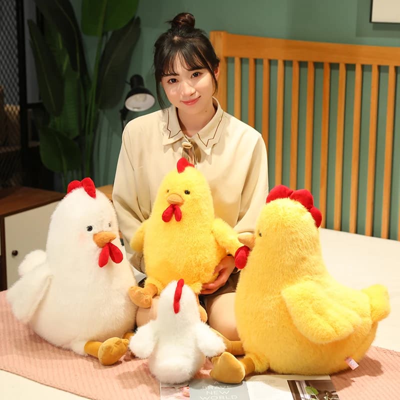 Simpatico giocattolo per bambola di peluche con pollo di peluche - Coccole di animali da fattoria per l'arredamento della camera dei bambini - Regalo ideale per regali di uova di Pasqua