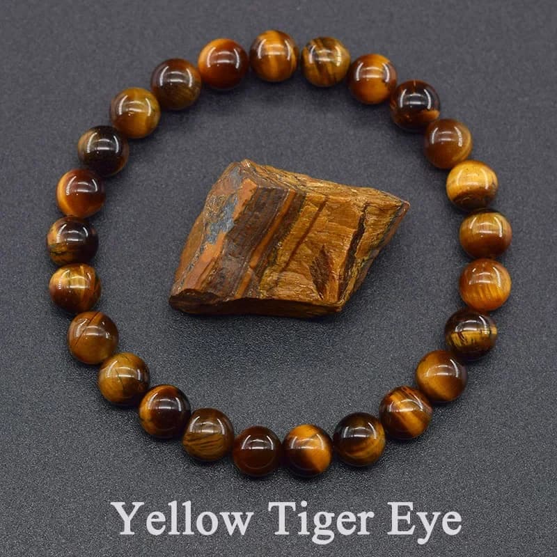 Braccialetti in Occhio di Tigre Naturale 5A per Uomo e Donna, Gioielli in Pietra Naturale, Protezione della Salute, Guarigione dell'Anima, Bracciale con Perline di Cristallo per Coppie