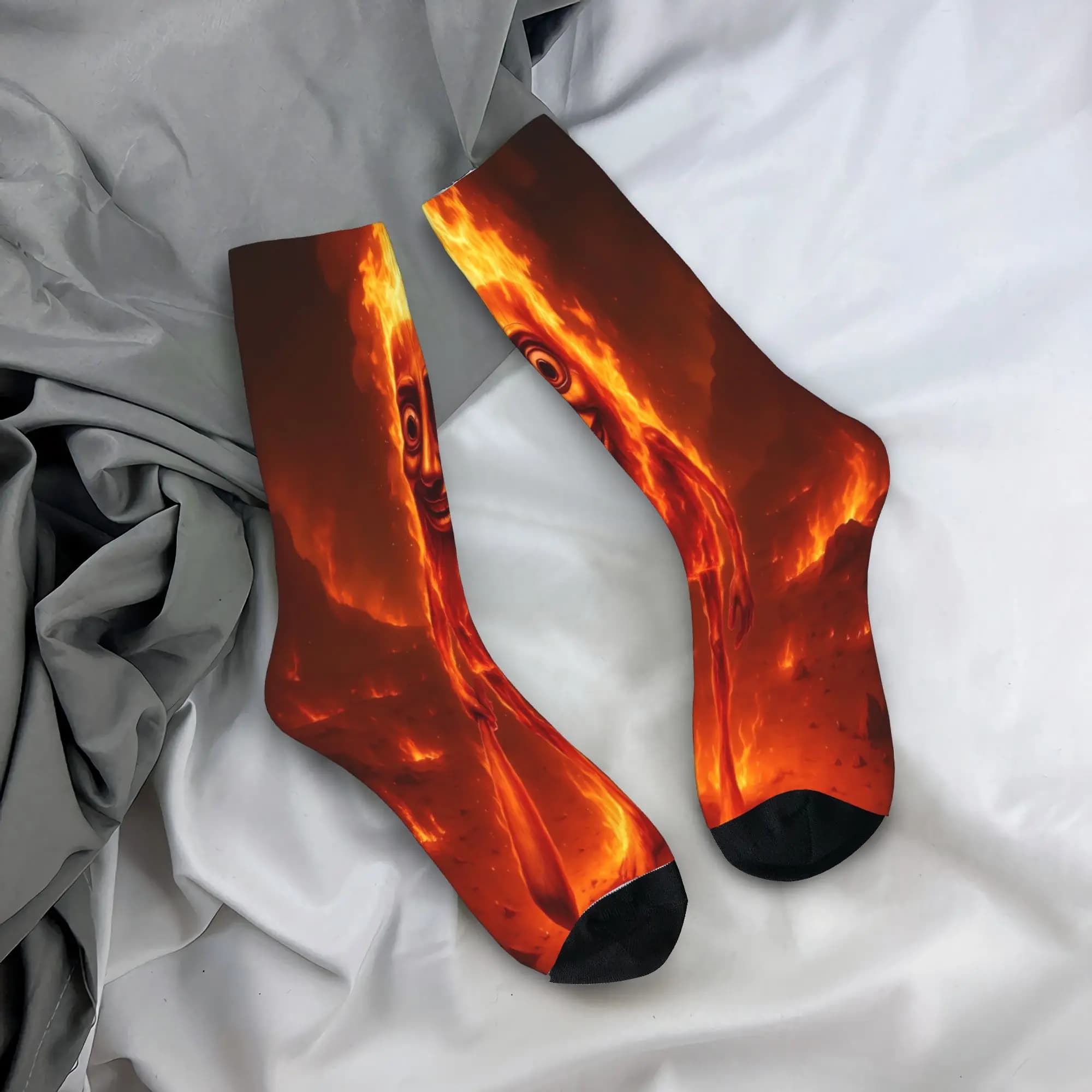 John Pork Tung Tung Sahur Calling Brainrot Meme Stockings Men Socks Warm Soft Funny Socks Winter Non Slip Socks Birthday Gift
