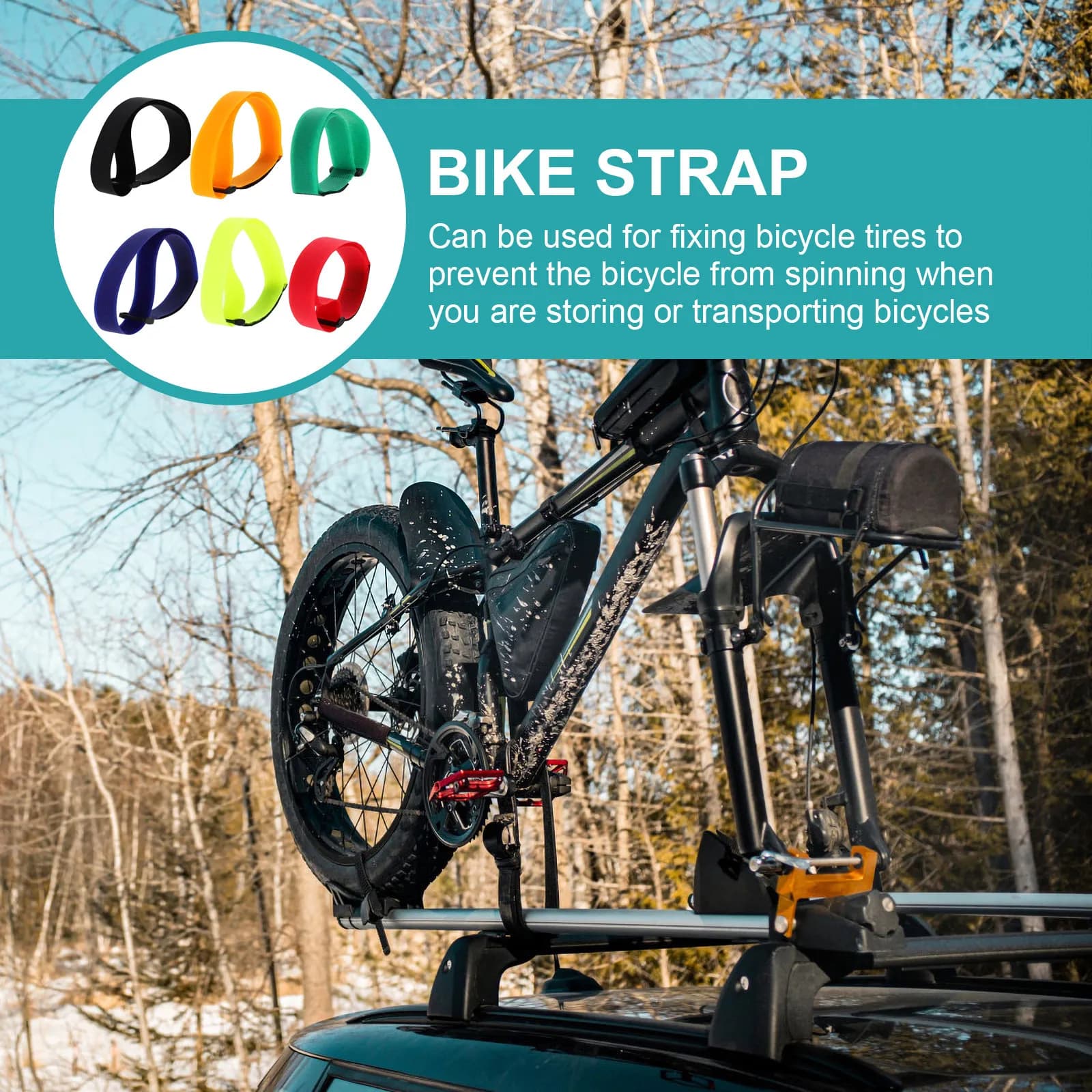 12Pcs Cinch Straps Heavy Duty Bike Rack Straps Wheel Stabilizer Secure Cable Ties Accessories Cable Ties
