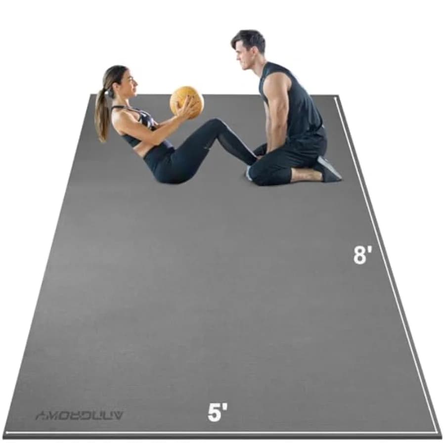 8'x5'12'x6' Large Exercise Mat Gym Mat Training Mat for Home Durable Gym Floor Exercise Mat Fitness Mat Cardio