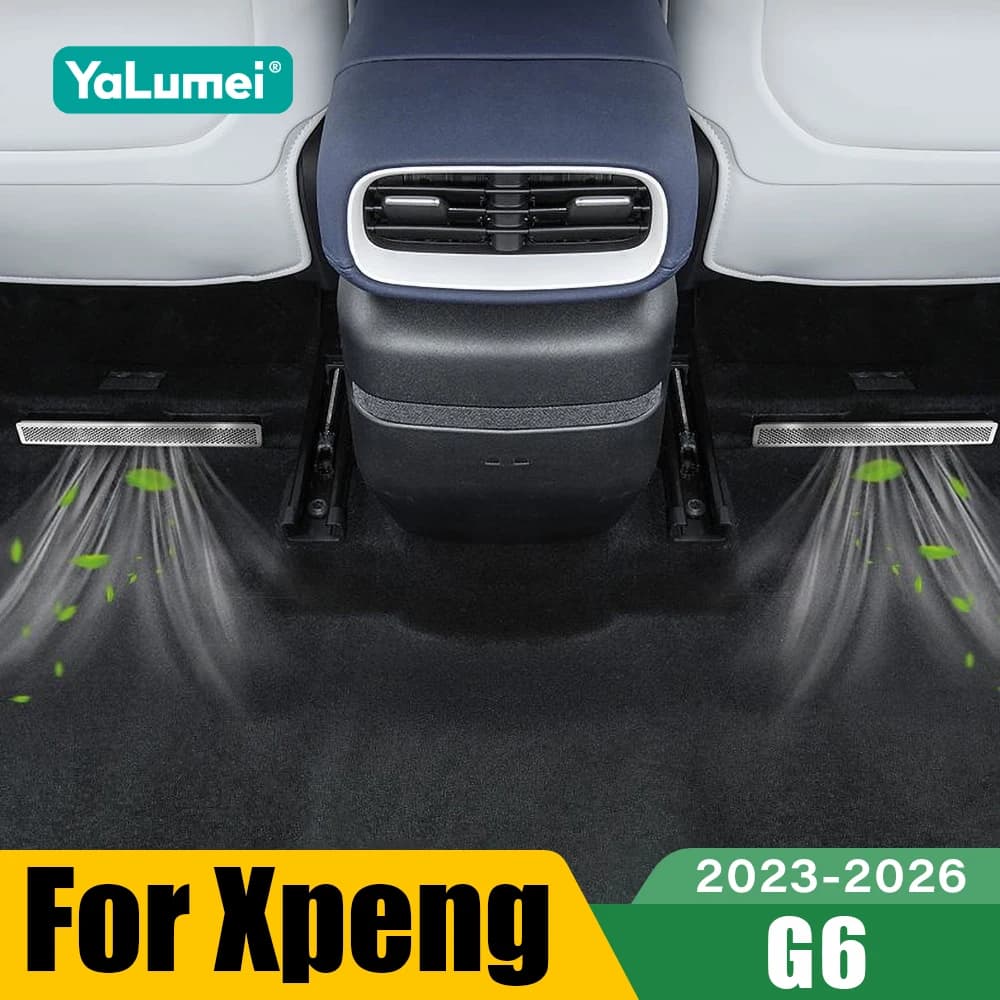 For Xpeng G6 2023 2024 2025 2026 Car Seat Under Ventilation Air Outlet Vent Cover Stainless Steel Accessories