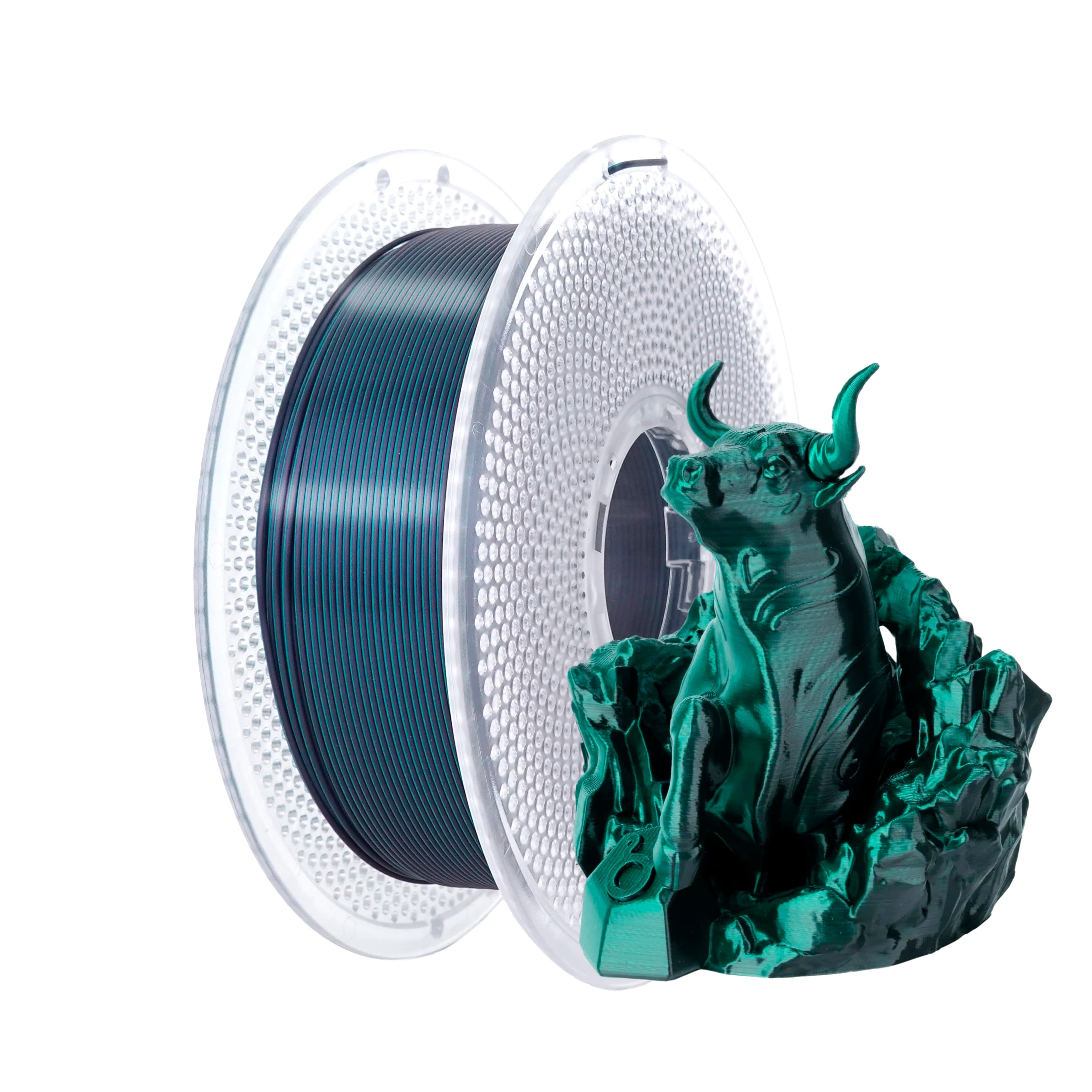 Filament PLA Black-Green, Bicolor, 1.75mm for 3D Printing, 1000g/2.2lbs, PLA Black-Verde 1000g