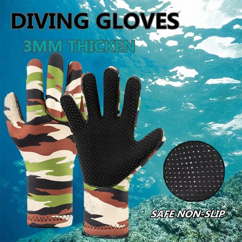 Guanti da Immersione Unisex in Neoprene 3mm, Resistenti ai Tagli, Caldi, per Snorkeling, Canottaggio, Surf, Kayak, Pesca e Sport Acquatici