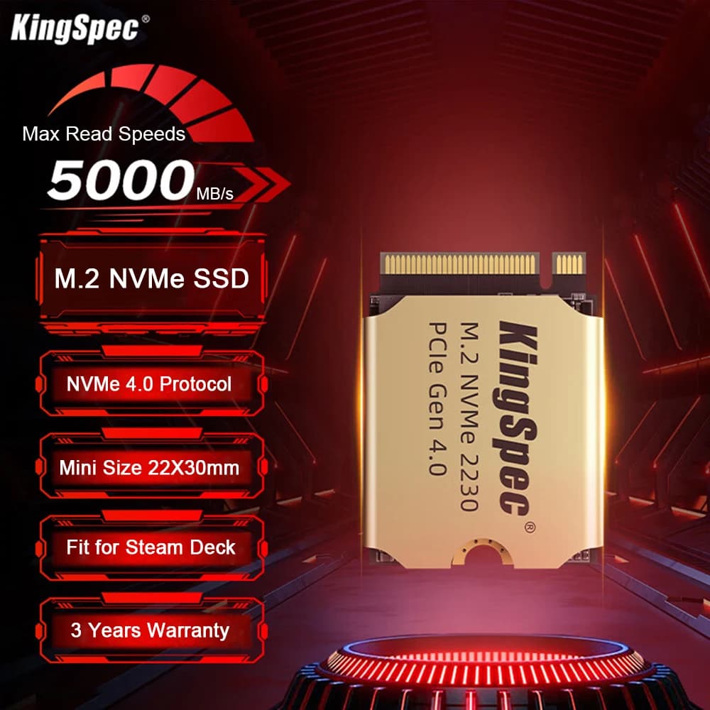 KingSpec M2 NVMe SSD 1TB Hard Disk M.2 PCIe 4.0x4 SSD 2230 unità a stato solido interna per Steam Deck PS5