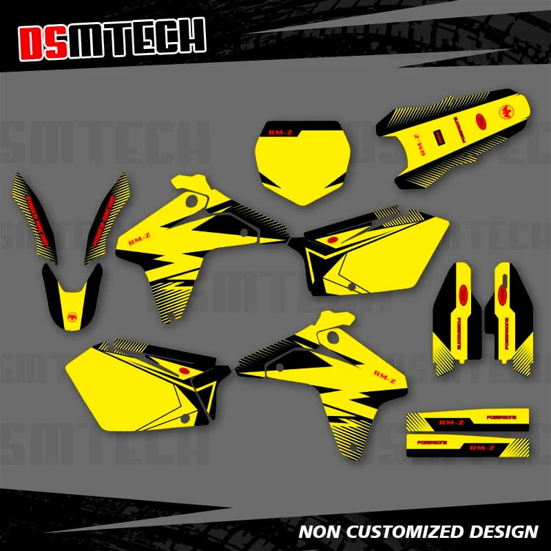 DSMTECH Per SUZUKI RMZ450 RMZ 450 RM 450Z 2004 2005 2006 Grafica Decalcomanie Adesivi Moto Sfondo Numero Personalizzato Nome