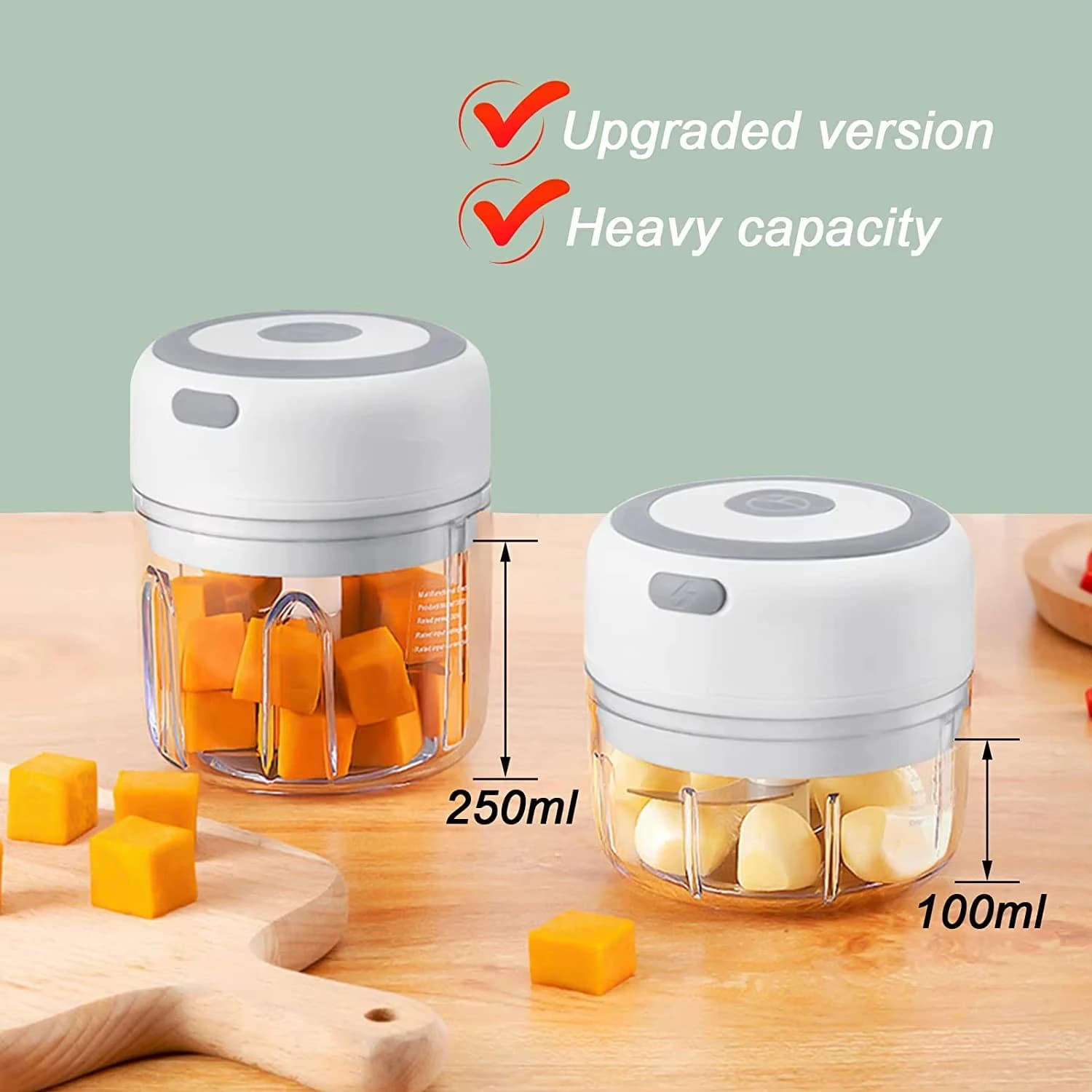 Mini tritatutto elettrico per aglio USB tritacarne schiacciapatate per aglio robusto e durevole tritaghiaccio per verdure allo zenzero tritato utensili da cucina