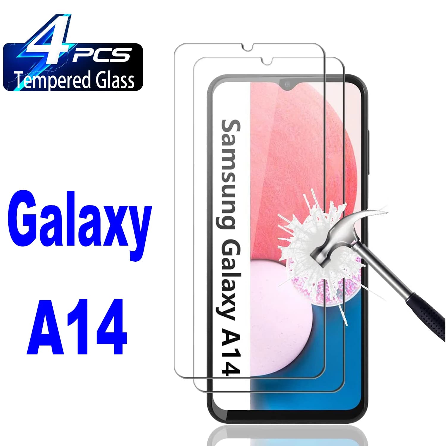 Per Samsung Galaxy A14 4G/5G 2/3/4 pezzi 9H pellicola in vetro temperato