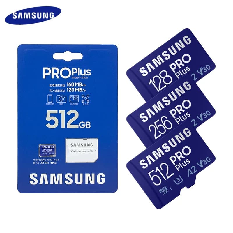 SAMSUNG Micro SD Card PRO Plus Schede di memoria originali da 512 GB 256 GB 128 GB per Nintendo Switch Steam Deck ROG Ally Tablet DJI Camera